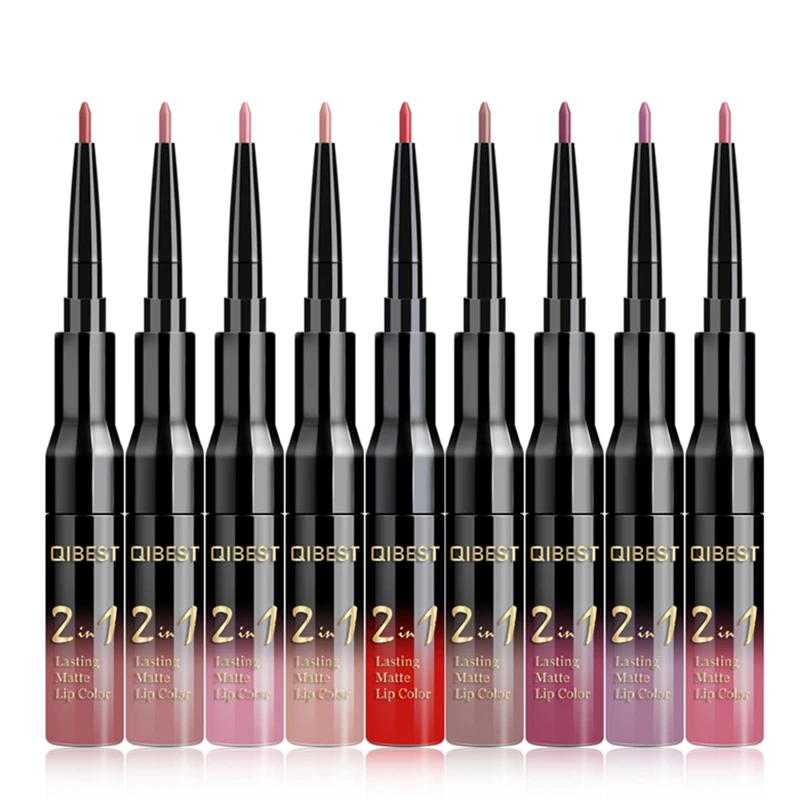 20 Color Liquid Lipstick Pink Purple Red Lip Long-lasting Waterproof Nude Mate Lips Liner Pencil Double-end Matte Lipsticks |