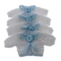 12pcs miniature crochet sweater flower ribbon baby shower baptism craft party decorations 5 0 x 9 5cm