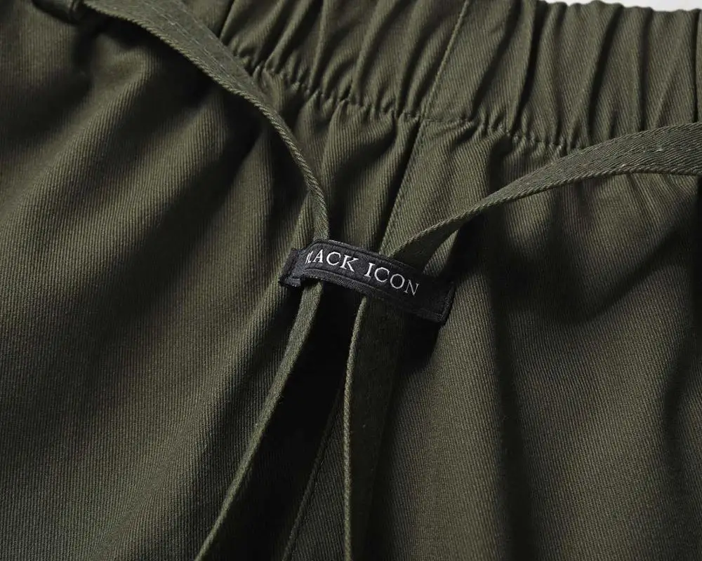 Привет уличная одежда мужчины шнурок длинный ремень карго карман тумблер брюки для бега трусцой