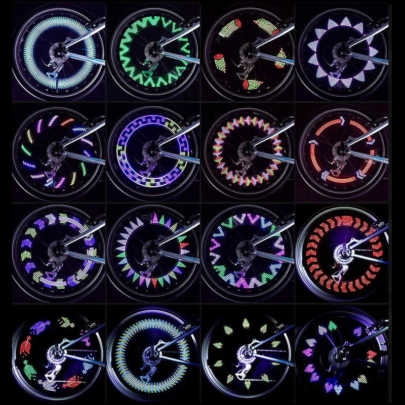 

Colorful 30 Patterns Cycling Spoke Tire Light Outdoor Bicycle Wheel Light Tire Valve Night Riding Warning Light Bike Accessories