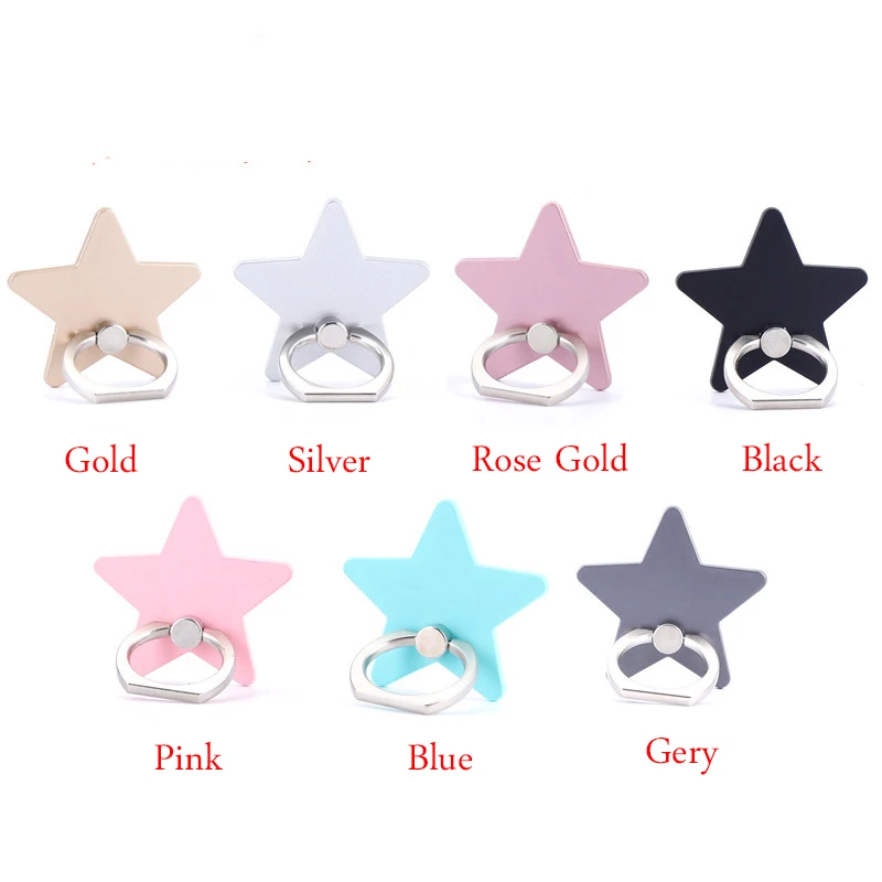 360° Phone Finger Ring Holder Five-pointed star Universal Accessories Grip Desk Stand Mount Mobile Cell Phone sent phone holder