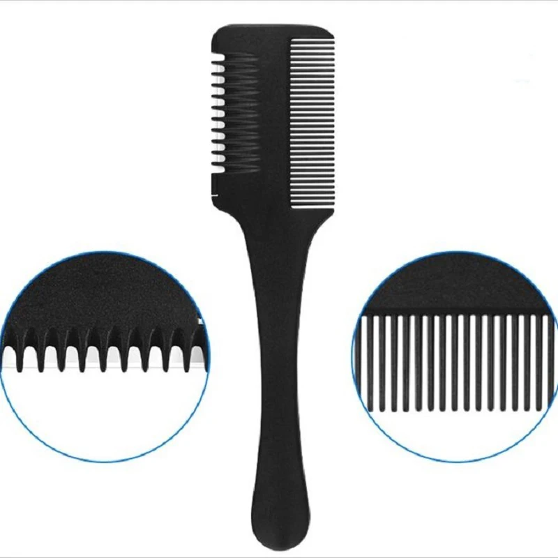 1 шт. расческа для стрижки волос с черной ручкой щетки лезвиями бритвы режущие