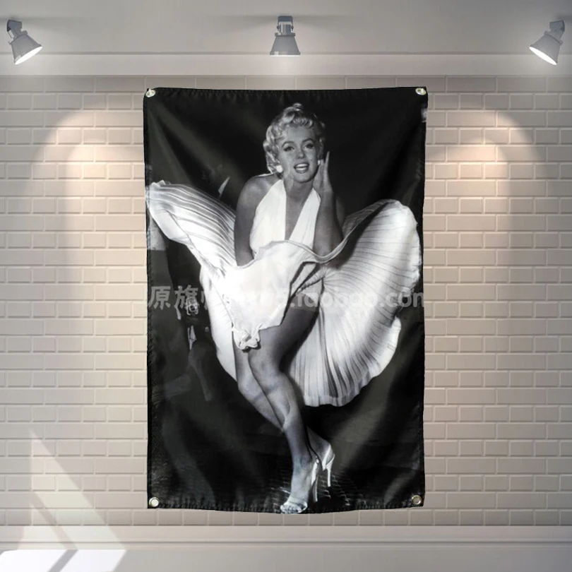 

"Marilyn Monroe" Classic Movies Poster Cloth Flag Banners Placard Bar Billiards Hall Studio Theme Wall Hanging Decoration