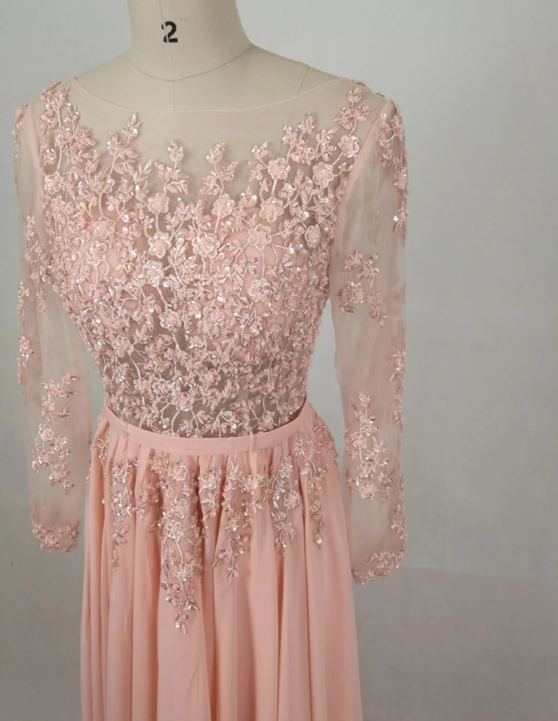 Женское вечернее платье до пола элегантное плиссированное с длинным рукавом и