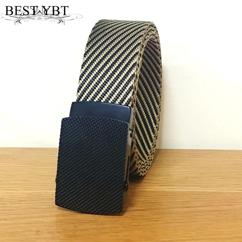 

Best YBT New Unisex Belt Nylon Alloy Smooth buckle Women Belt Cowboy Outdoor Sports High Quality Hot Selling Men Belt