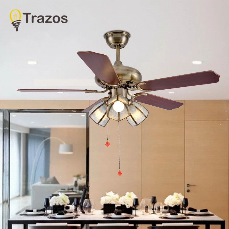 Европейский современный потолочный вентилятор TRAZOS в стиле ретро 42 дюйма с травой