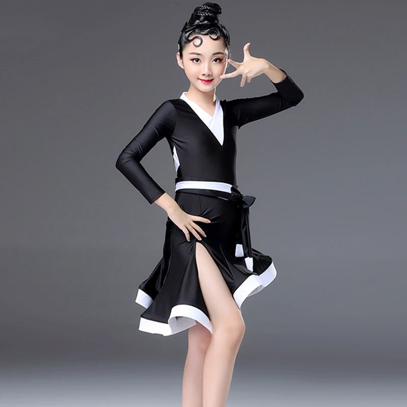 Костюм для латиноамериканских танцев DQL1024 девочек одежда профессиональных