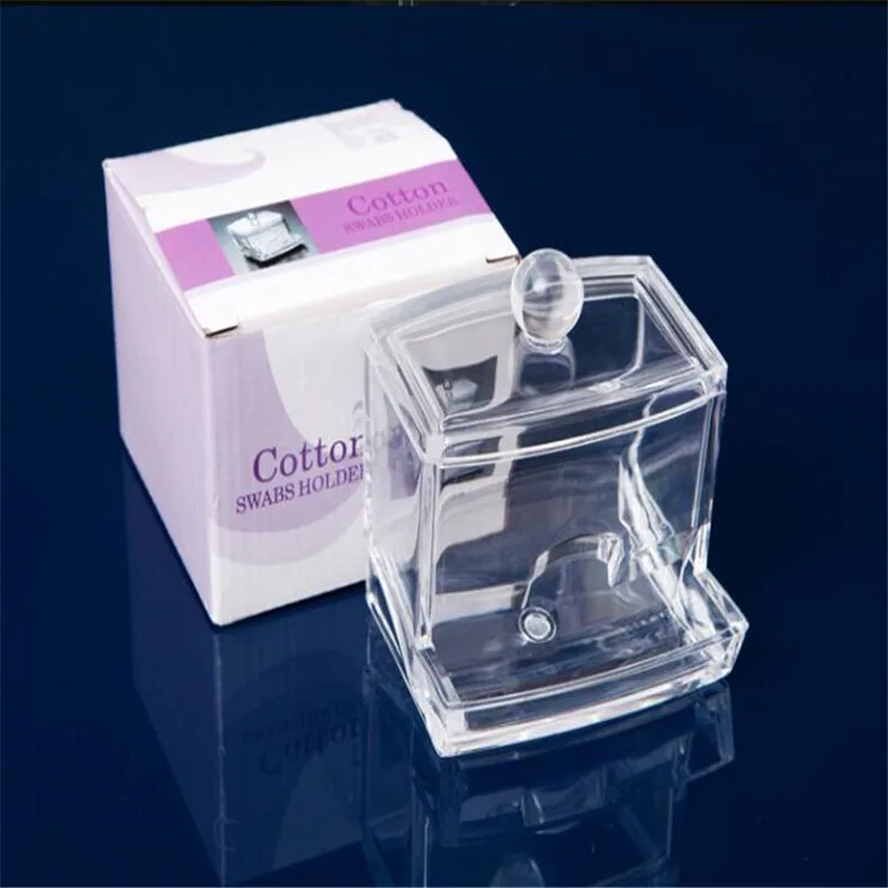 Коробка для хранения Прозрачный Акриловый ватная палочка Держатель Box Ватные