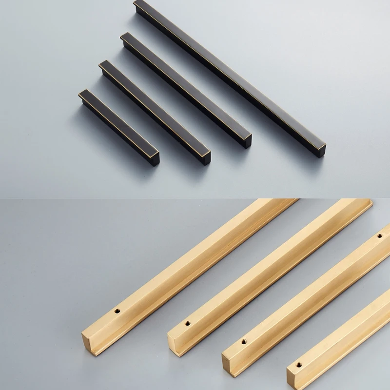 2 шт. золотые скрытые ручки шкафа латунные кухонные для выдвижных ящиков