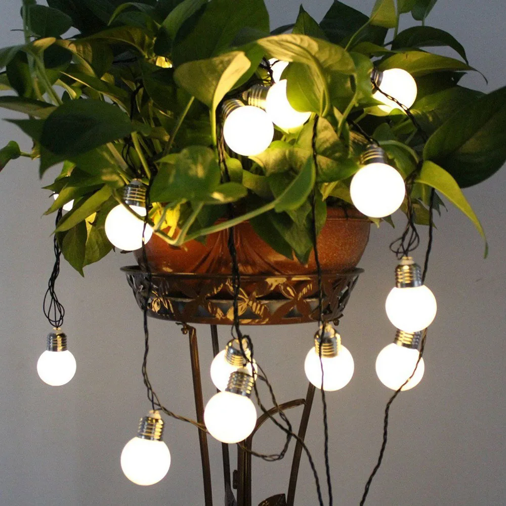 

Battery Operated 10/20/40 LED G50 Vintage Festoon Ball String Light Outdoor IP65 Garden Patio Wedding Party Globe String Lights