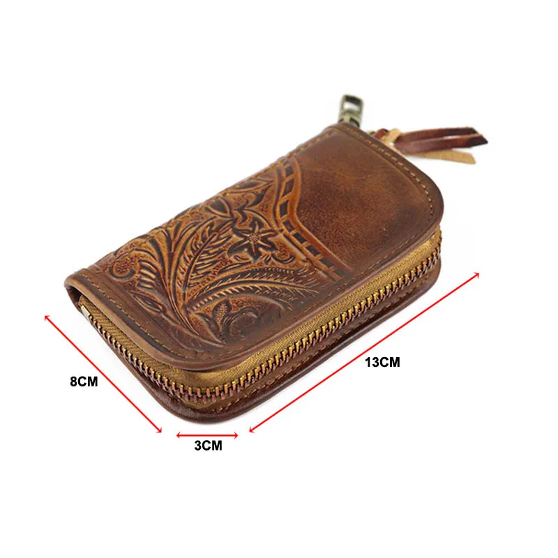 Сумка для ключей с креативным тиснением дверей и автомобиля мужская кожаная