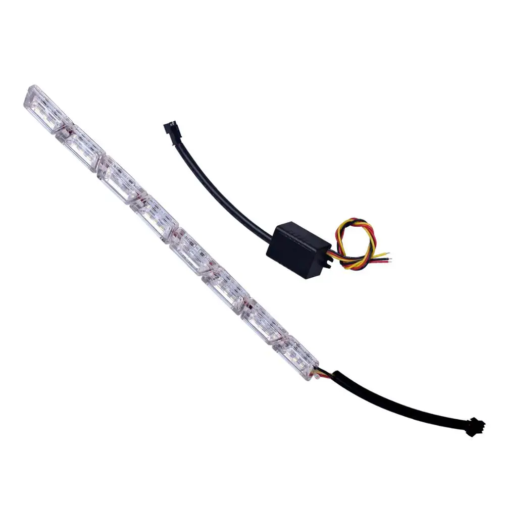 8 LED 2X DRL гибкий светодиодный светильник, Белый DRL и желтый указатель поворота, Хрустальный ангельский глаз, DRL с поворотным сигналом, светильник - Цвет: 8 LED