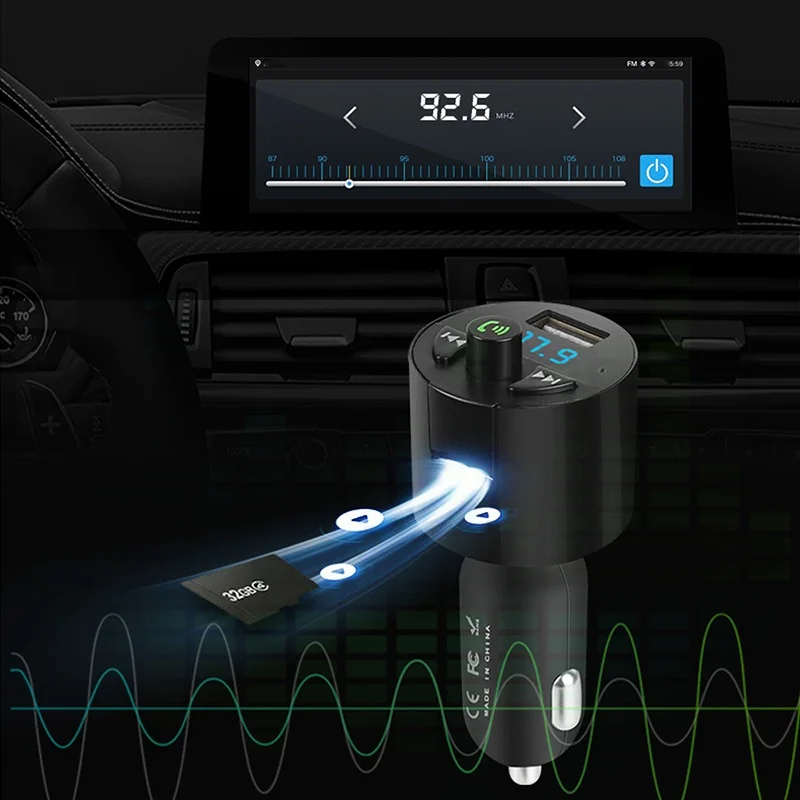 VicTsing FM Transmitter Bluetooth Car Kit MP3 Music Player Wireless Hands-free USB Charger 5V/2.1A | Автомобили и мотоциклы
