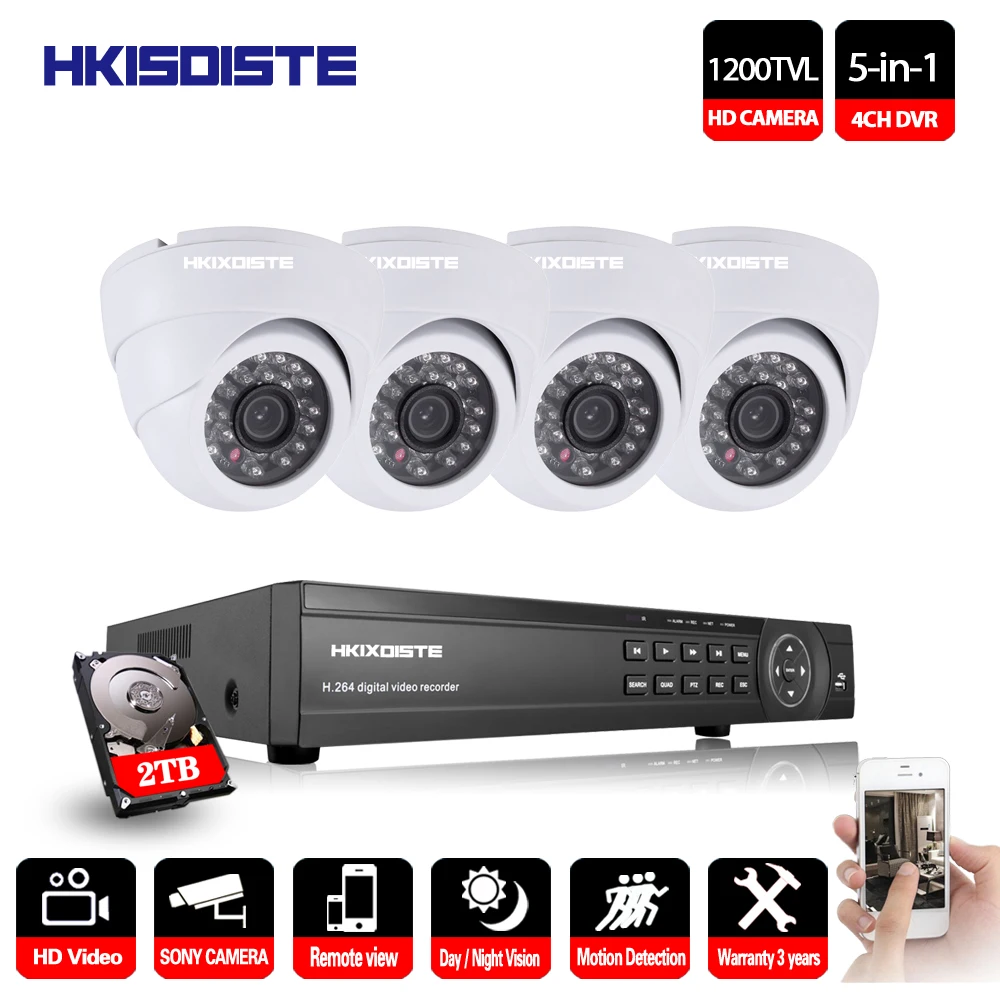 4CH 1080P HDMI DVR 1200TVL 720P HD купольная внутренняя система безопасности камера 4 канала CCTV