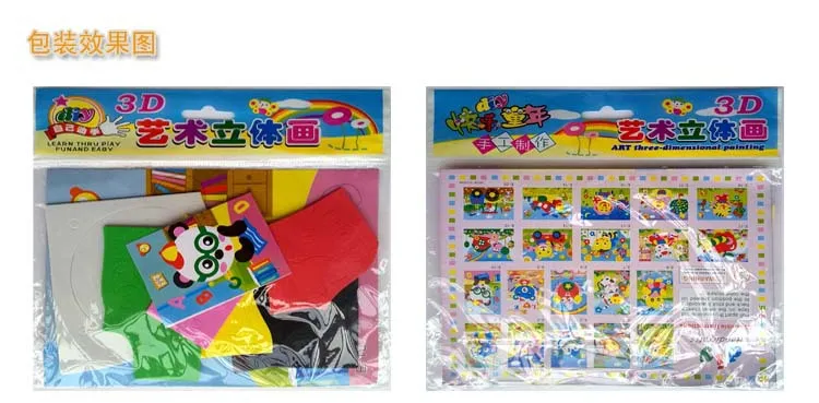 20 дизайнов/лот Развивающие Игрушки для раннего обучения для детей DIY мультфильм животных 3D EVA пены наклейки головоломки серии