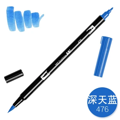 476 1 шт. TOMBOW AB-T Япония 96 цветов две головки художественная кисть ручка маркер Профессиональный водный маркер ручка живопись школьные принадлежности - Цвет: 476