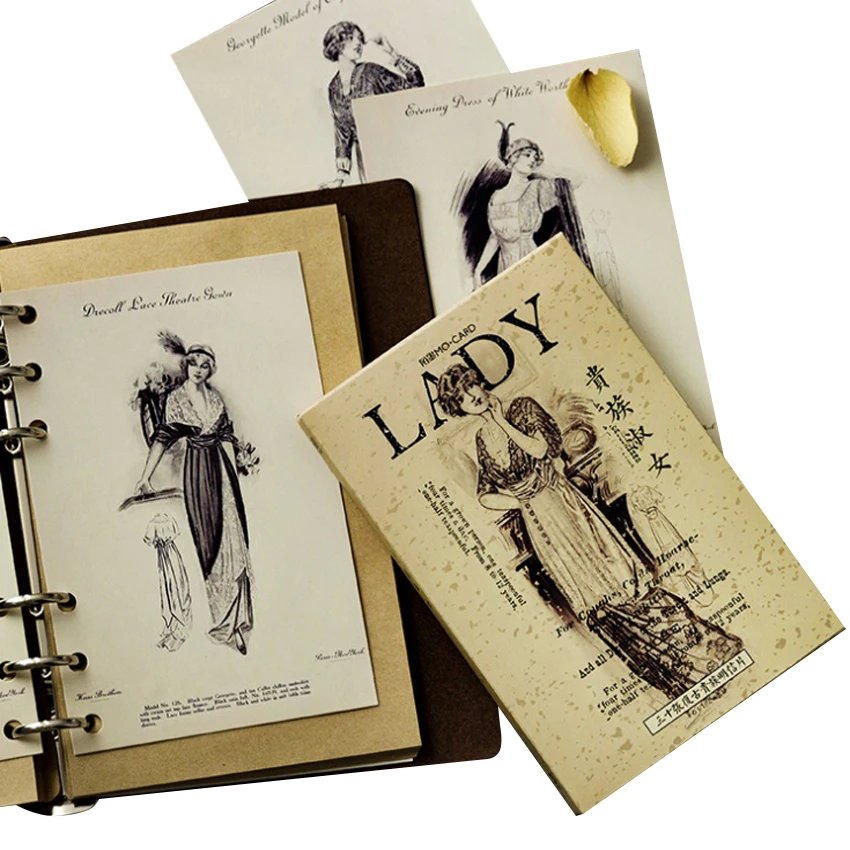 

4 упаковки/партия оригинальная открытка аристократическая леди креативный студенческий почтовый подарок памятная карта