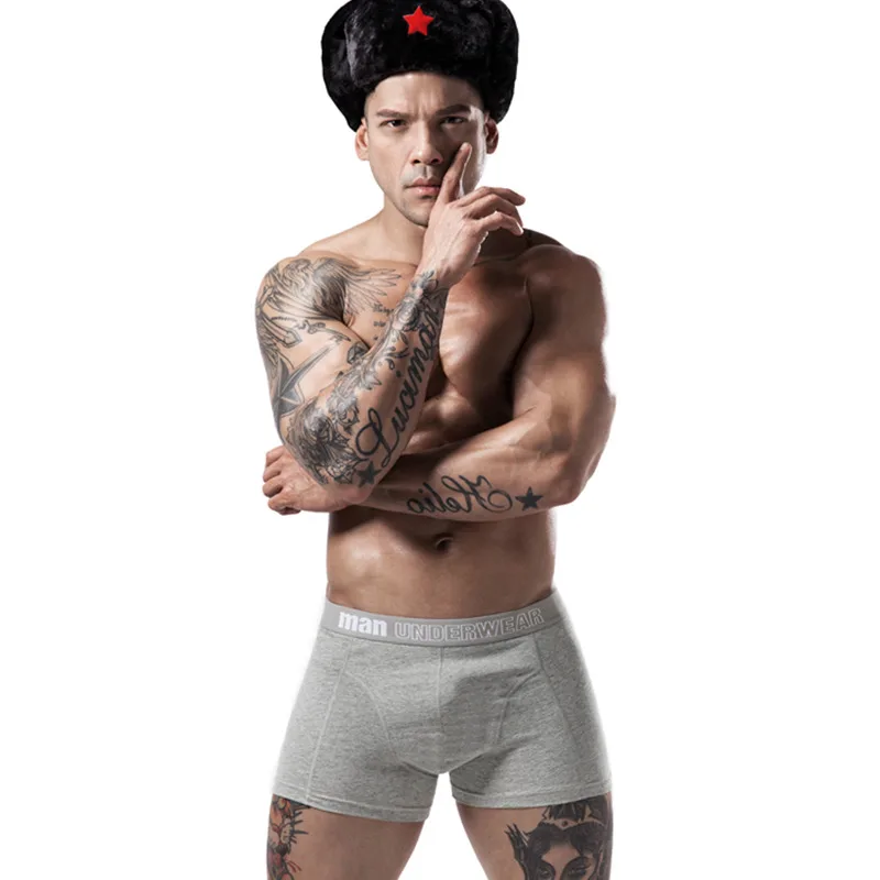 4 шт./лот мужские боксеры шорты хлопковое нижнее белье трусы Boxeur Homme de marque Coton