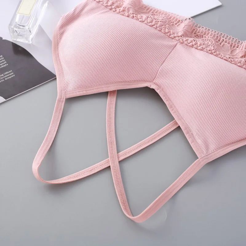 

Seamless Lace Tube Top Brassiere For Women Full Cup Breathable Bralette Wire Free Sleep Bra Tube Top Lingerie