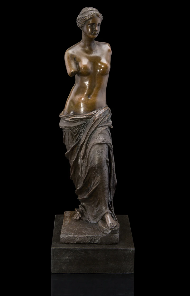 

European copper art classic sculpture crafts Broken arm goddess office decorations