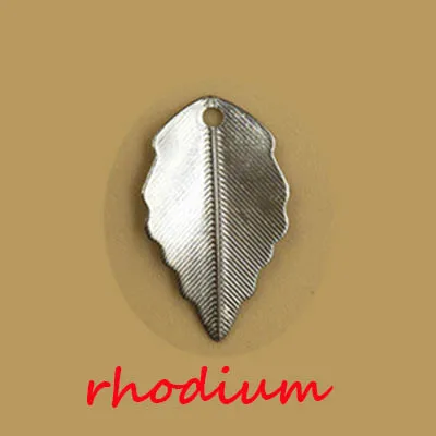 rhodium 20 шт. филигранные подвески в виде листьев, латунные плавающие серебряные, розовые, золотые, цветные Подвески для изготовления ювелирных изделий своими руками, аксессуары без содержания свинца и никеля - Цвет: rhodium