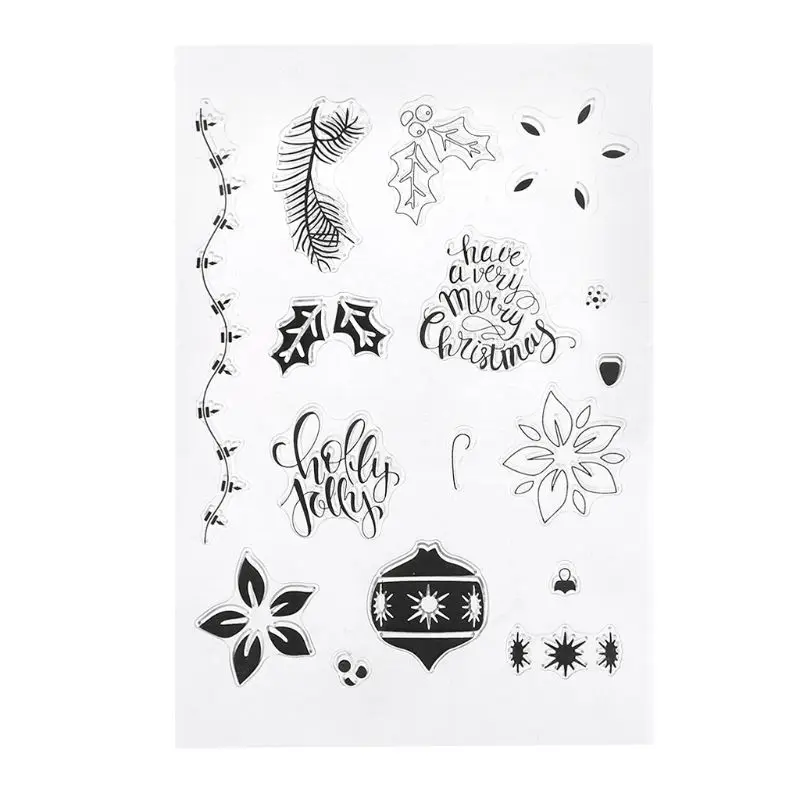Рождественские Силиконовые DIY прозрачные штампы Скрапбукинг для фотоальбома