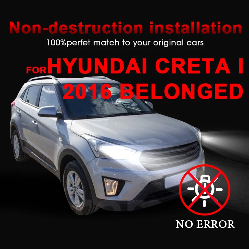Для hyundai Creta 2016 светодиодный 2 шт фар автомобиля Conversion Kit лампы 36WX2 8000LM 4300 K 3000 туман