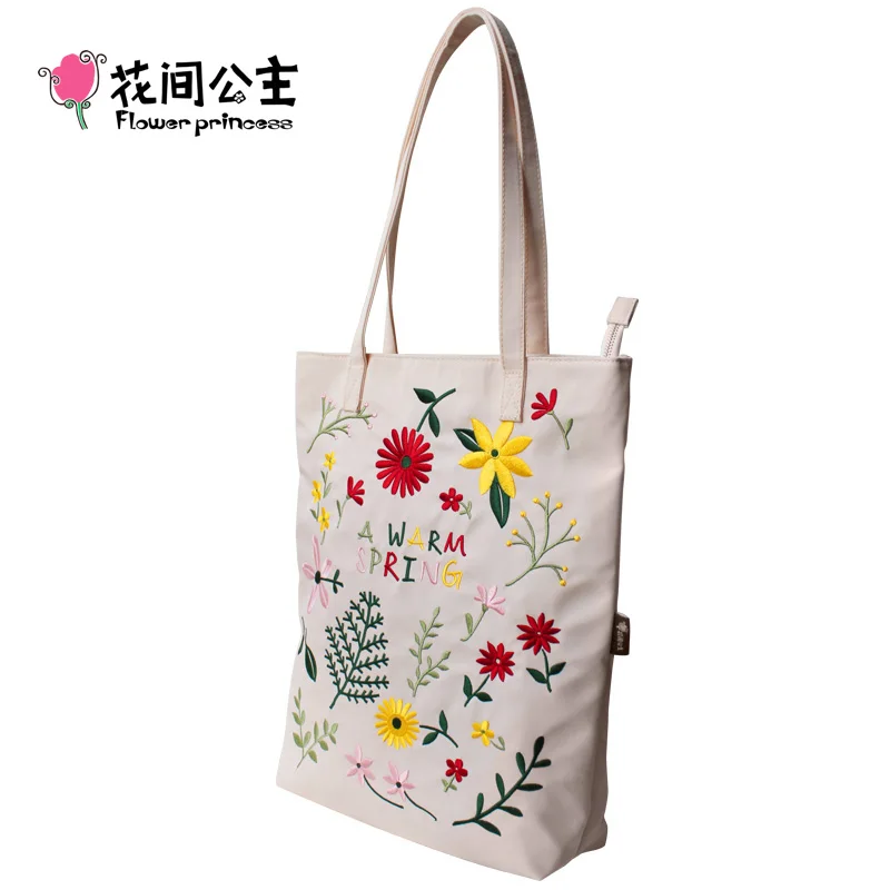 Женская нейлоновая сумка тоут с цветочной вышивкой|black handbag|bag ladiestote bag |