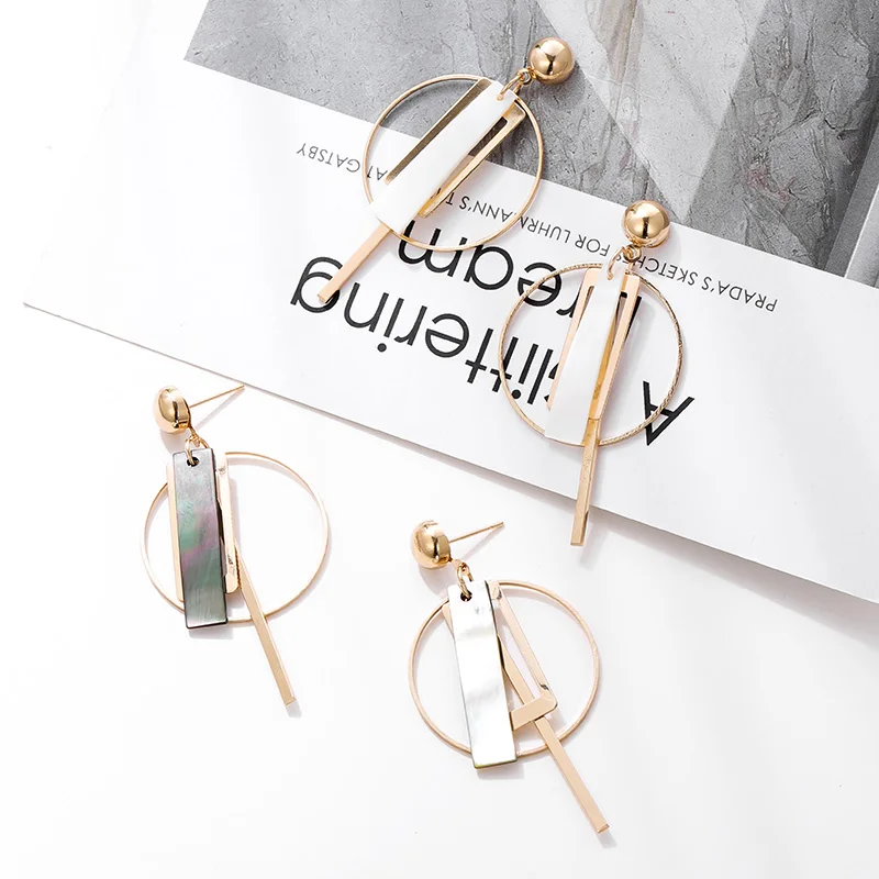 Серьги-капельки с кисточками Круглый корейский геометрический дизайн |