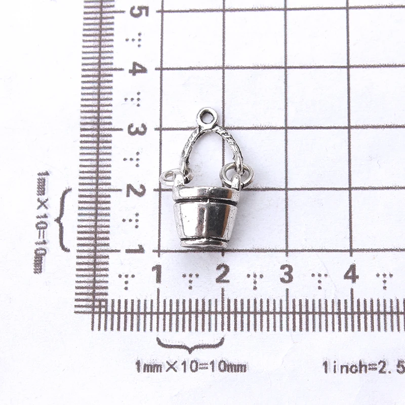 10 шт./лот ведро Шарм в античном стиле серебро с откидной ручкой для аксессуаров