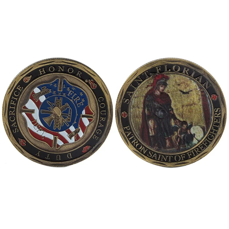 St Michael Badge-A Статуя Свободы Дональд Трамп президент памятная монета инаугурационная Серебряная американская армейская коллекция Новая монета 1 шт - Цвет: St Michael Badge-A