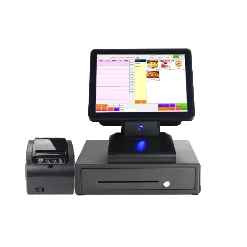 POS 15-дюймовый с двумя сенсорными экранами аппарат кассового аппарата/Pos