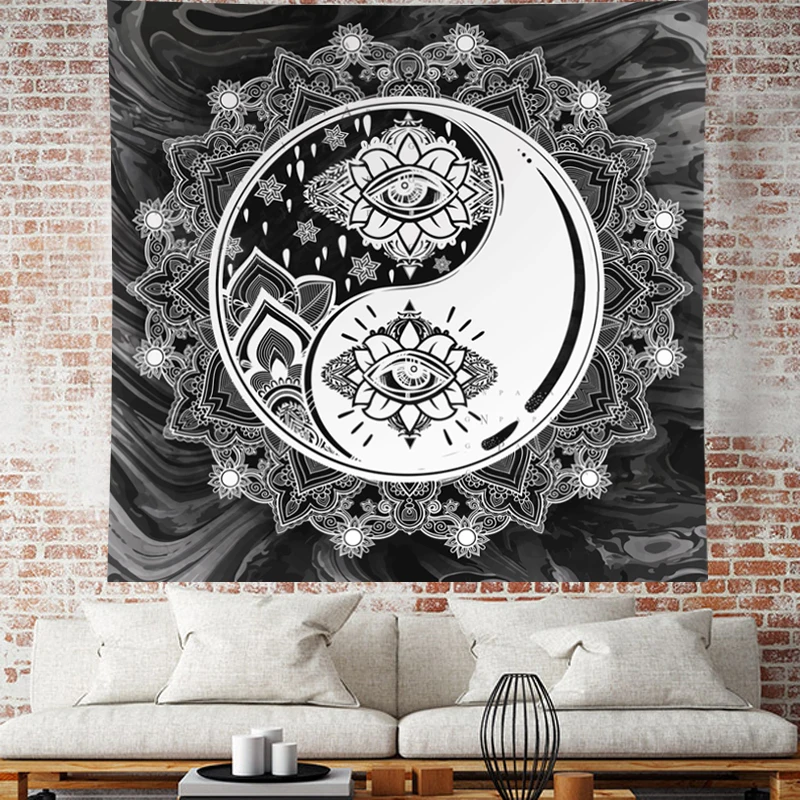 

Gossip yin yangWall Tapestry India Mandala witchcraft Wall Hanging Wall Carpet Psychedelic Tapiz Wall Cloth Tapestries Yoga Mat