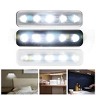 Мини-ночник, 5-светодиодный светильник, беспроводной настенный светильник с питанием от батареек для лестницы, ванной комнаты, прикроватной тумбочки с клеем