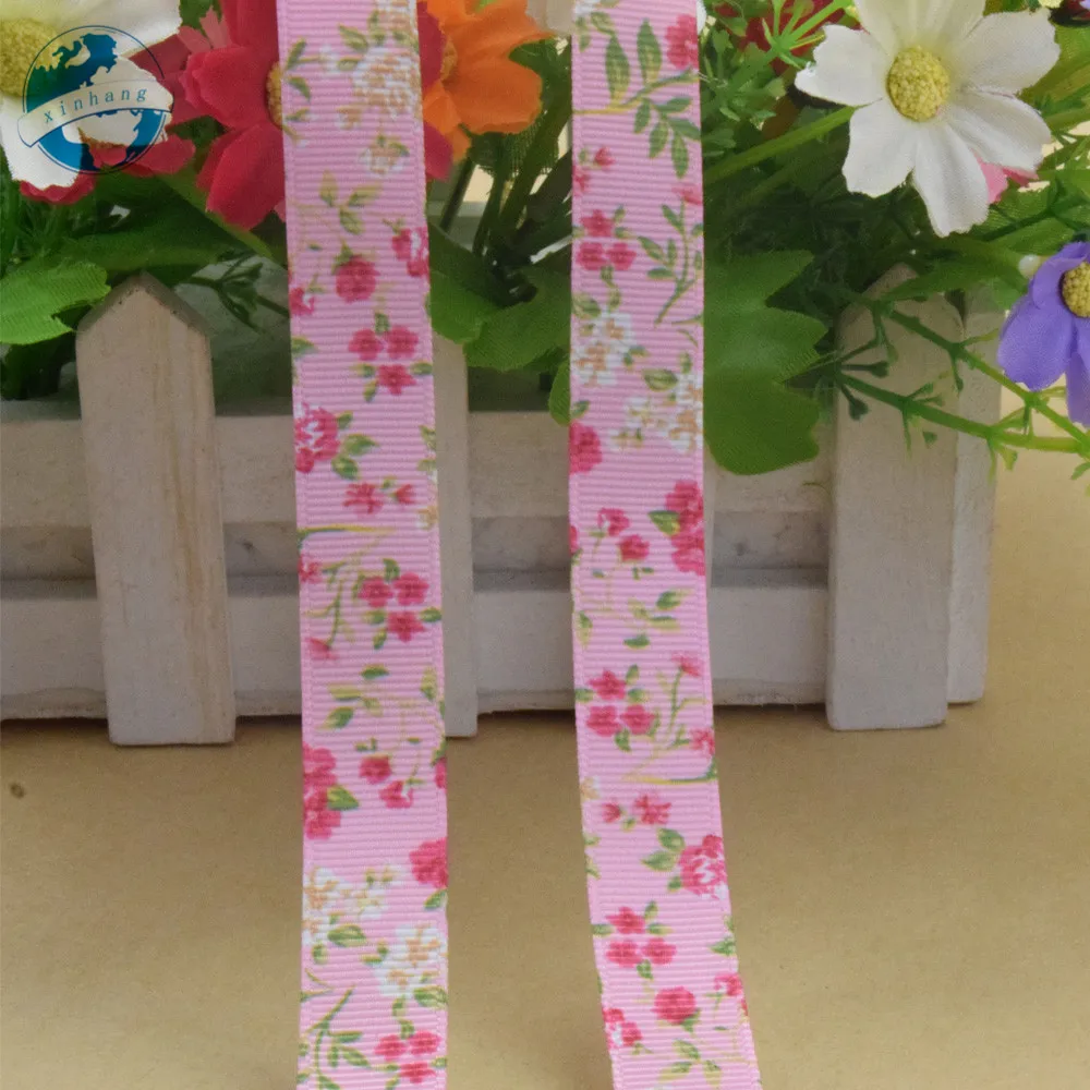 16 мм ширина ленты с цветочным принтом Полиэстеровая лента кружевные атласные