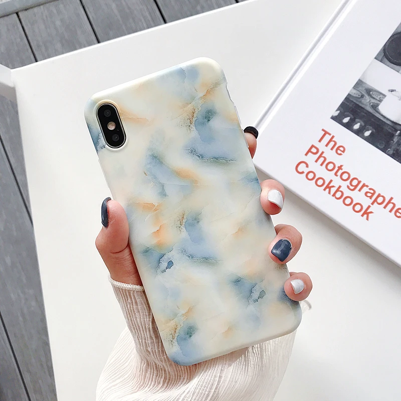 Мраморный чехол с держателем подставкой для iPhone 7 8 XS Max мягкая задняя крышка 6 6S Plus
