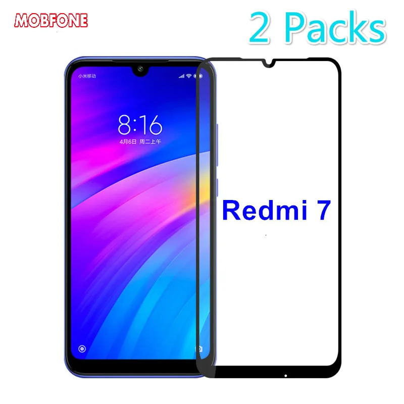 2 упаковки для Xiaomi Redmi 7 7A закаленное стекло 9H 2.5D Взрывозащищенная защитная пленка