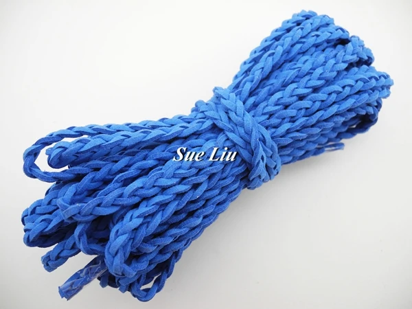 Royal Blue 6 мм x 2,5 мм плоский Плетеный шнурок из искусственной замши и кожи-2 м каждая фотография - Цвет: Royal Blue