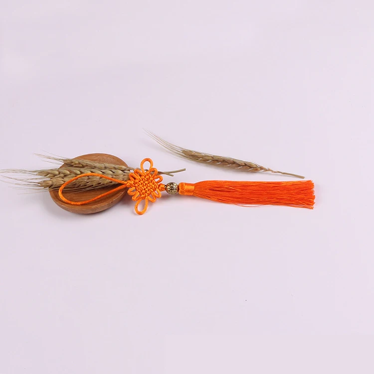 Orange 10 шт. стиль китайский узел кисточкой DIY ювелирные аксессуары домашний текстильный занавес швейная макраме украшения кулон - Цвет: Orange
