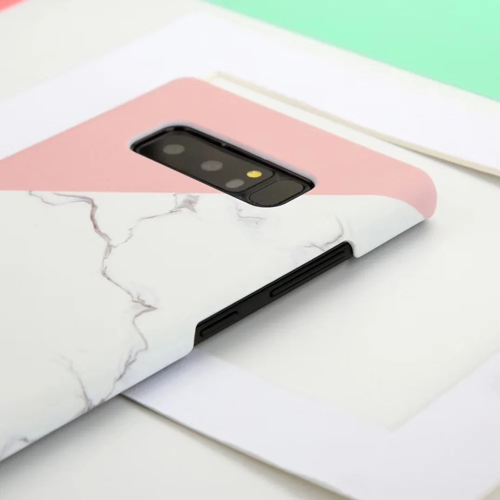 Pink White Marble phone Case For iphone 7 8 6 6s plus X XS Samsung s7 s8 s9 Plus Note8 Note9 S7 Edge Coque Protective Cases |