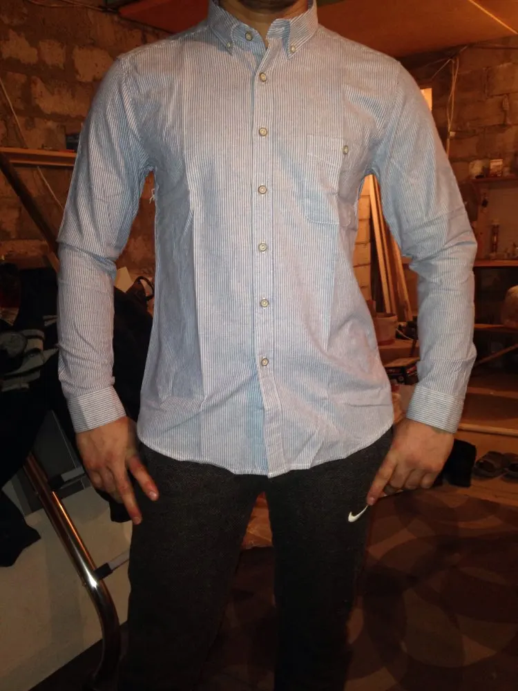 Мужская рубашка в полоску 2017 новый дизайн мужская одежда с коротким рукавом