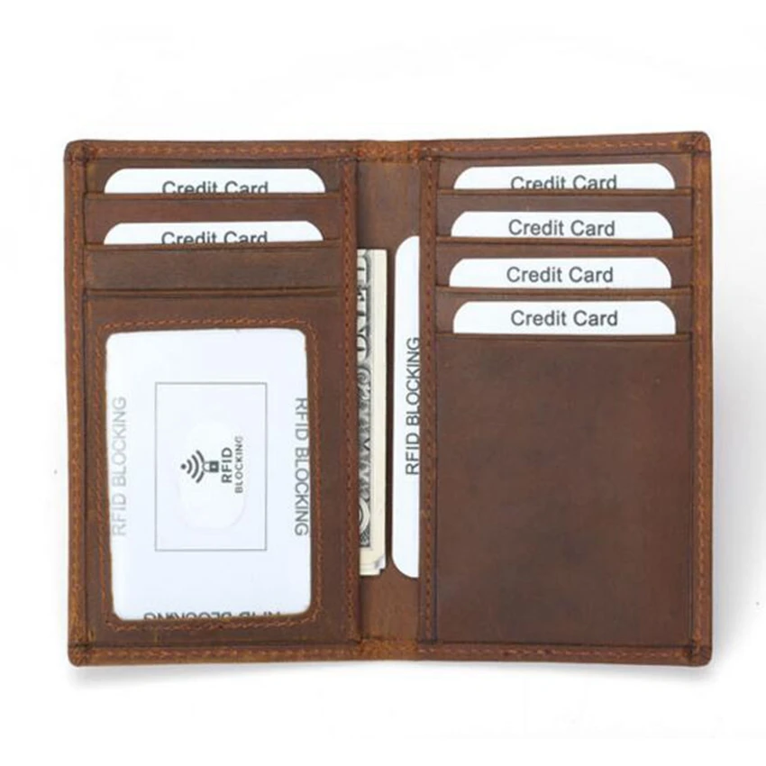Новые RFID блокирующие Кредитные ID Держатели из натуральной кожи кошельки для