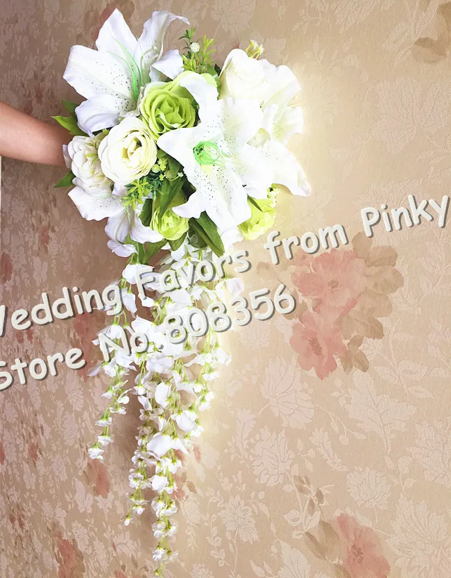 Букет искусственных роз 60 см в длину цветок невесты Водопад для свадьбы