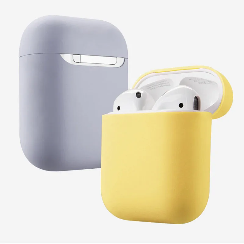 Кожаный силиконовый Bluetooth беспроводной чехол для наушников AirPods защитный