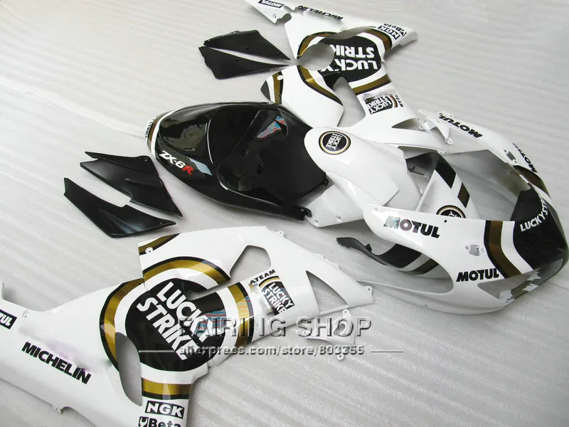 Черные Обтекатели Lucky ZX6r 2005 06 для Kawasaki Ninja 05 2006 ( 100% fit) комплект обтекателей под