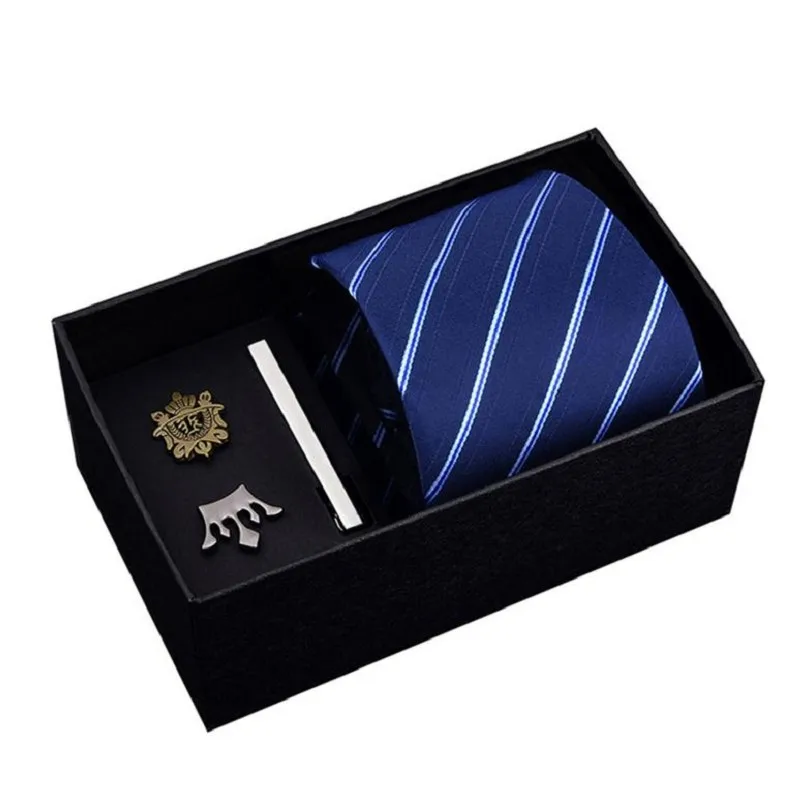 

8cm necktie set for men tie brooch pin tie clip neckwear neck tie set neckties cuff link boxed gift fashion accessory Business