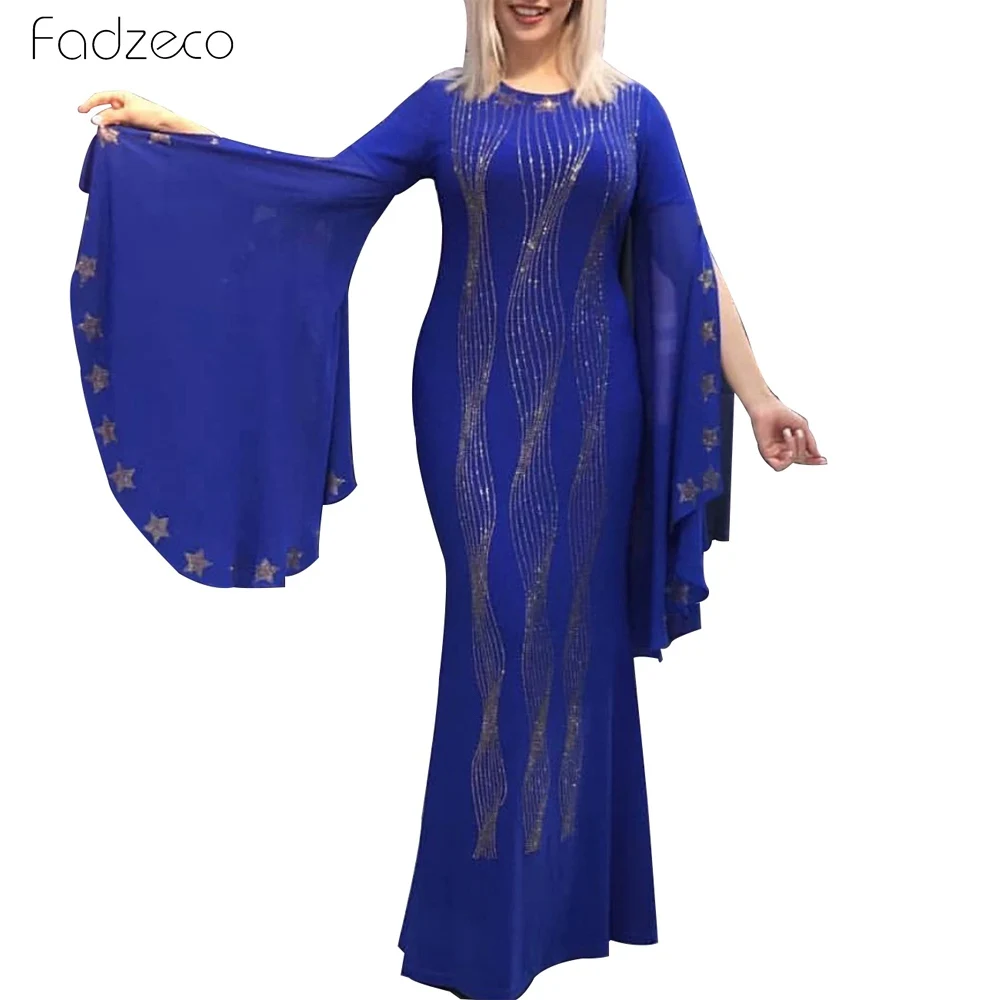 Fadzeco Новые африканские платья для женщин длинная рубашка Дашики Платье