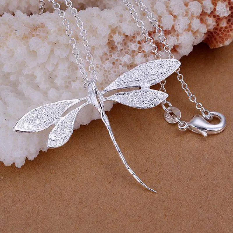Подвеска в виде стрекозы из серебра 925 пробы простой дизайн|chain necklace|designer necklacenecklace