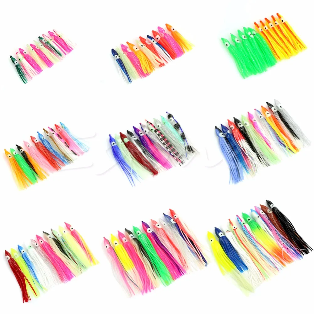 10 шт./лот набор рыболовных приманок с осьминог комбинированные приманки для