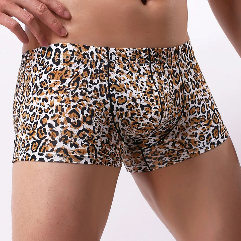 FeiTong Boxer Men Cueca Patchwork Print Boxer Shorts Bulge Pouch Underpants Gay Clothing Mens Underwear Boxers Brand